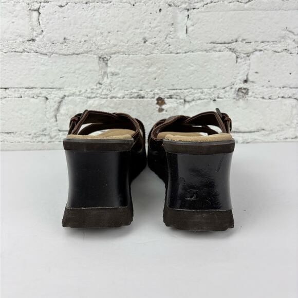 Vintage Y2K Lower East Side Chinky Wedge Sandals - Picture 5 of 9